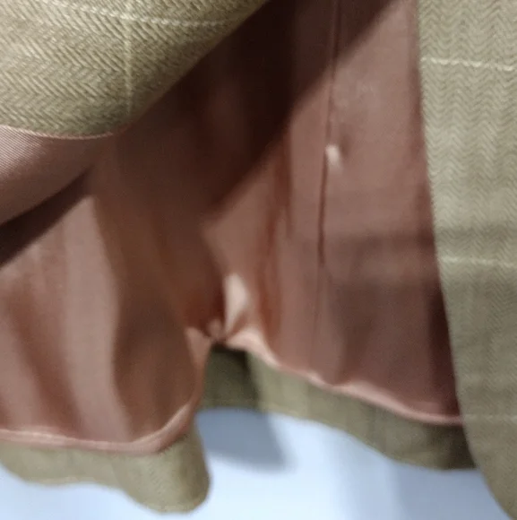 Vintage Lauren Ralph Lauren 100% Linen Blazer Men 16 Tan Office Career Retro 90s